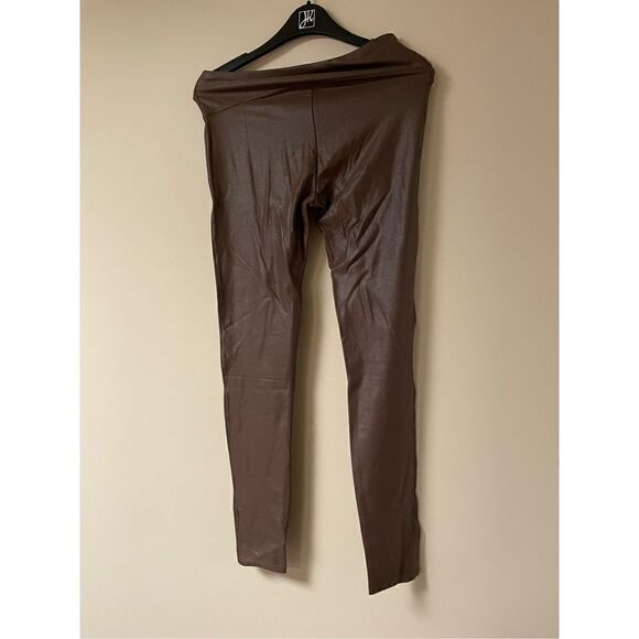 Tagoo Womens Medium Faux Leather Leggings Tummy Control High Waisted Pants New - Picture 6 of 6